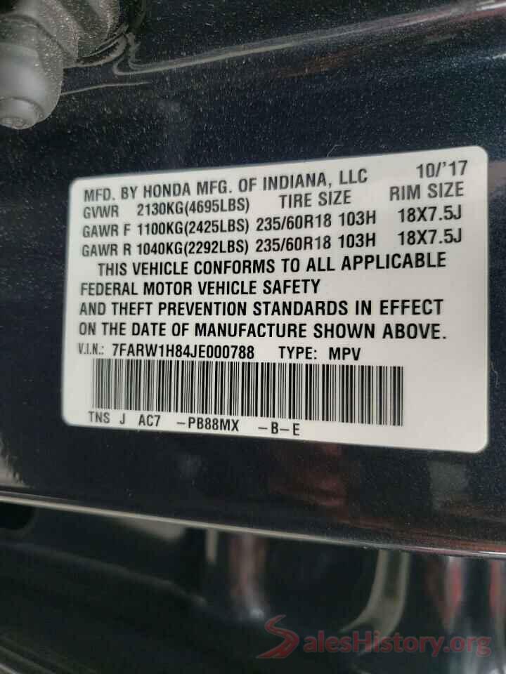 7FARW1H84JE000788 2018 HONDA CRV