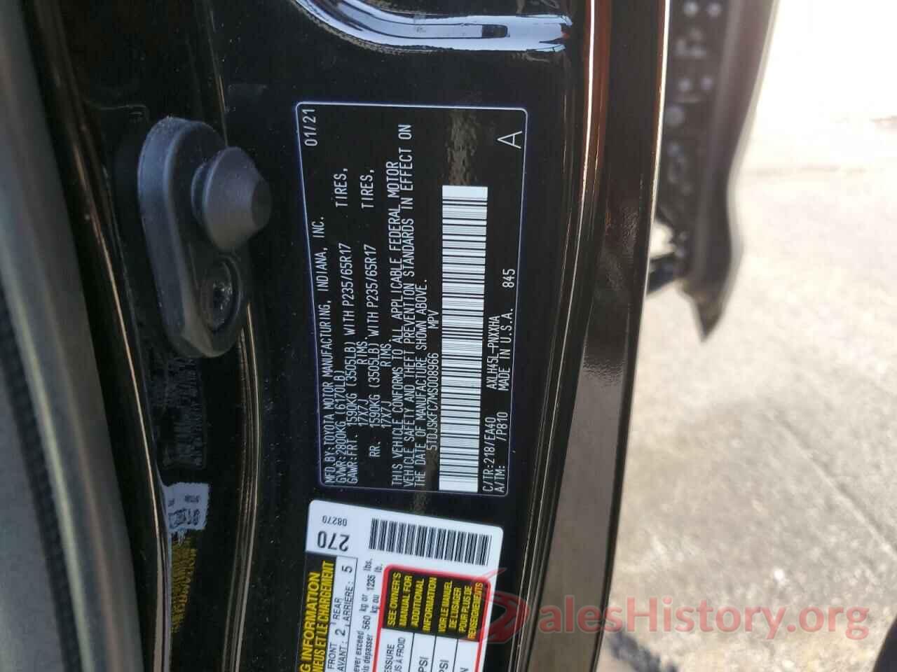 5TDJSKFC7MS008966 2021 TOYOTA SIENNA