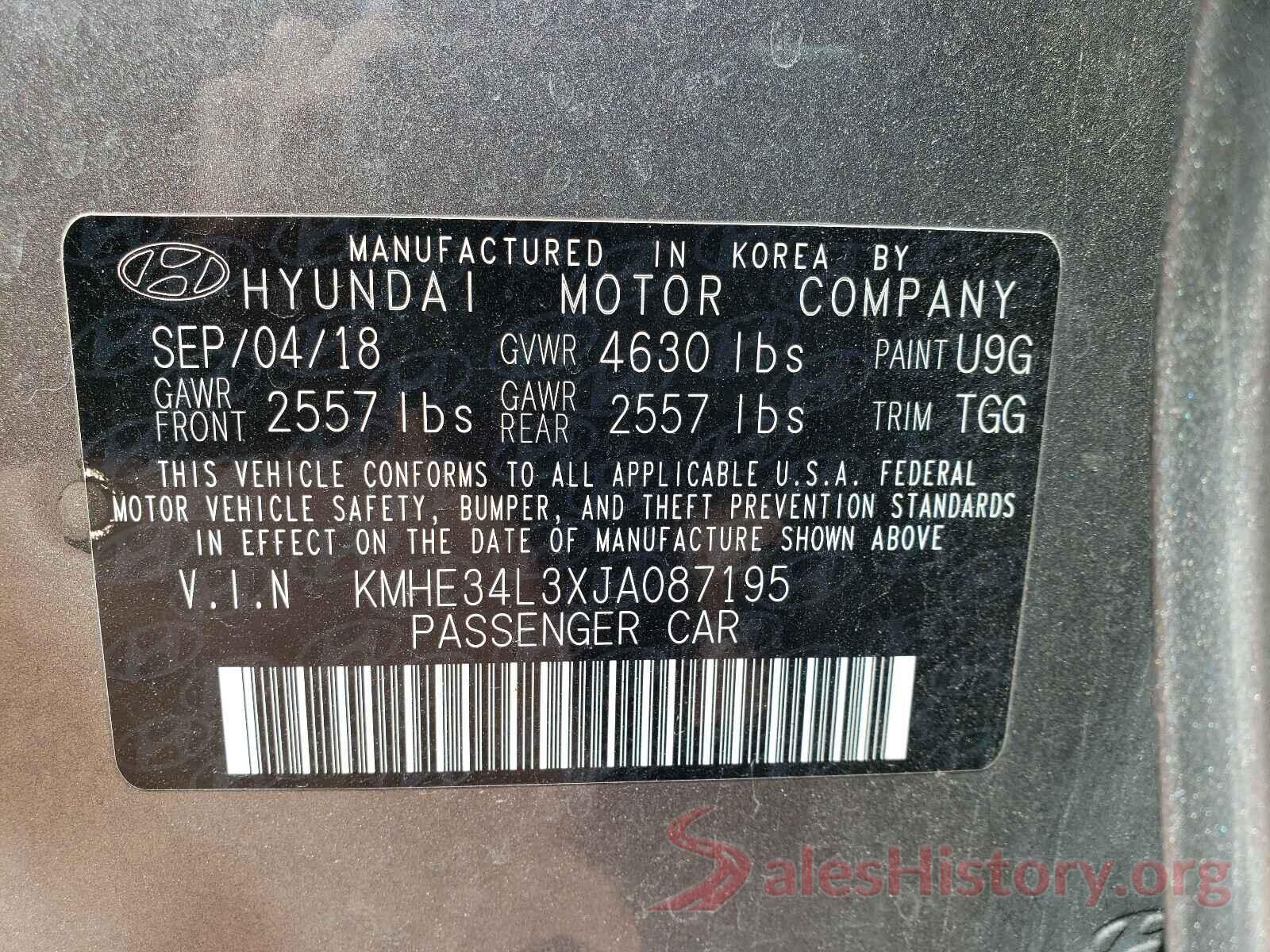 KMHE34L3XJA087195 2018 HYUNDAI SONATA