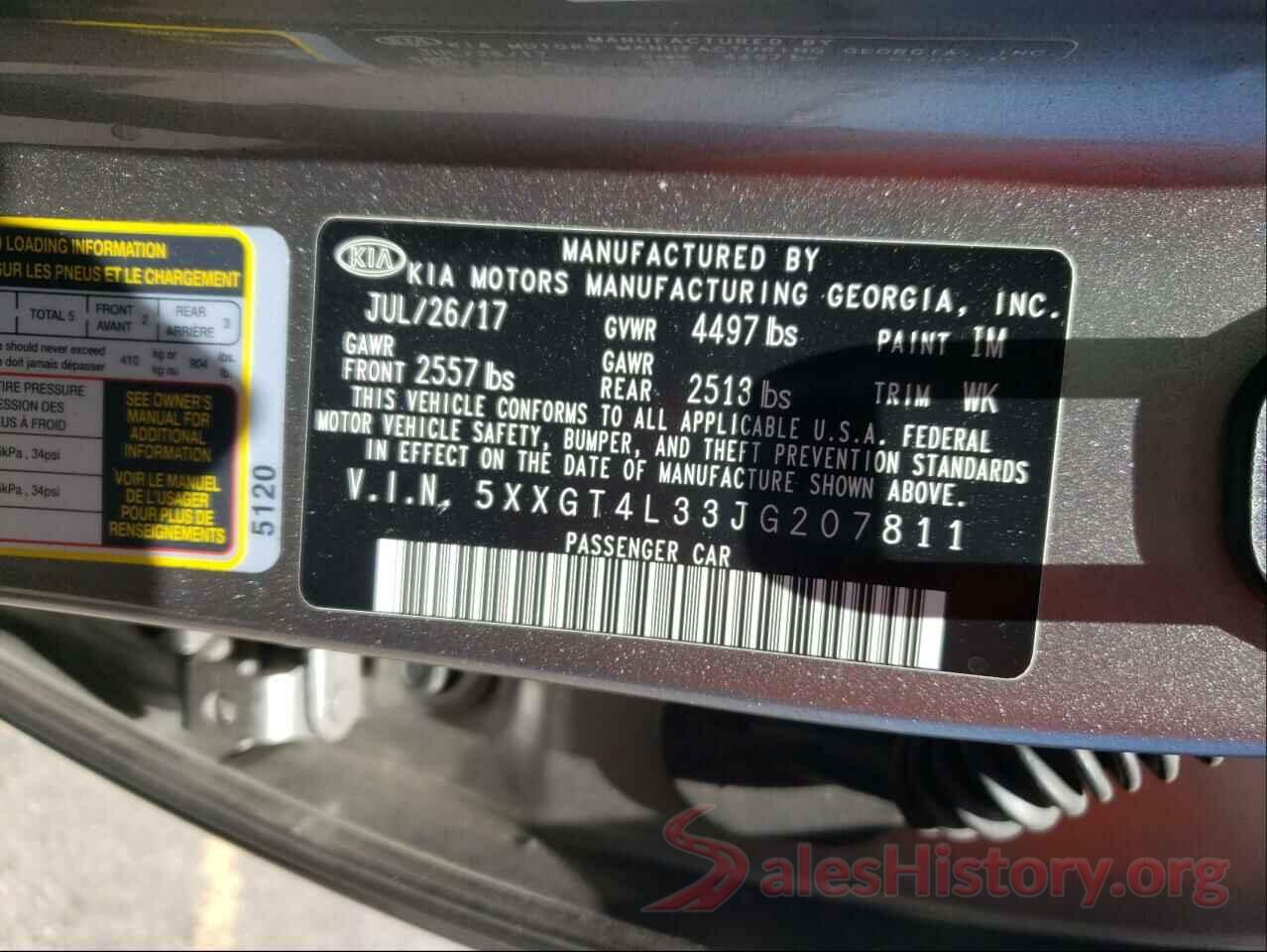 5XXGT4L33JG207811 2018 KIA OPTIMA