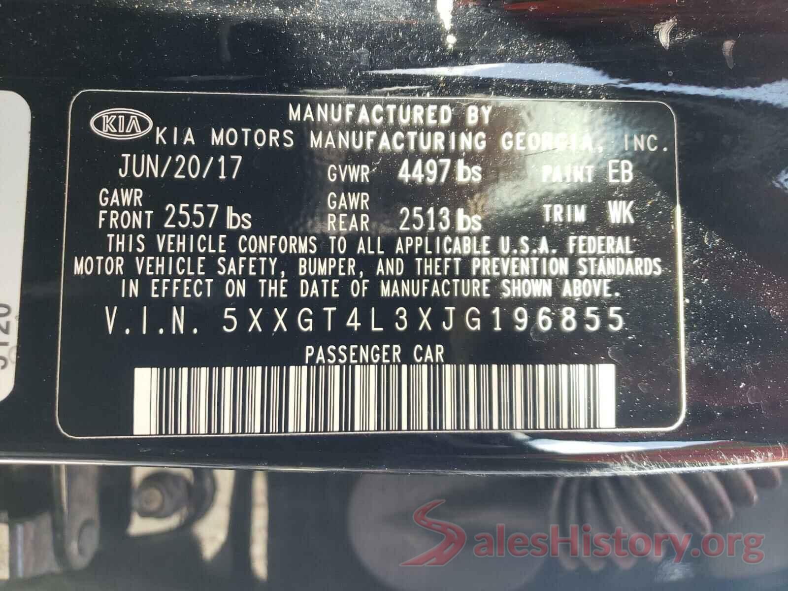 5XXGT4L3XJG196855 2018 KIA OPTIMA