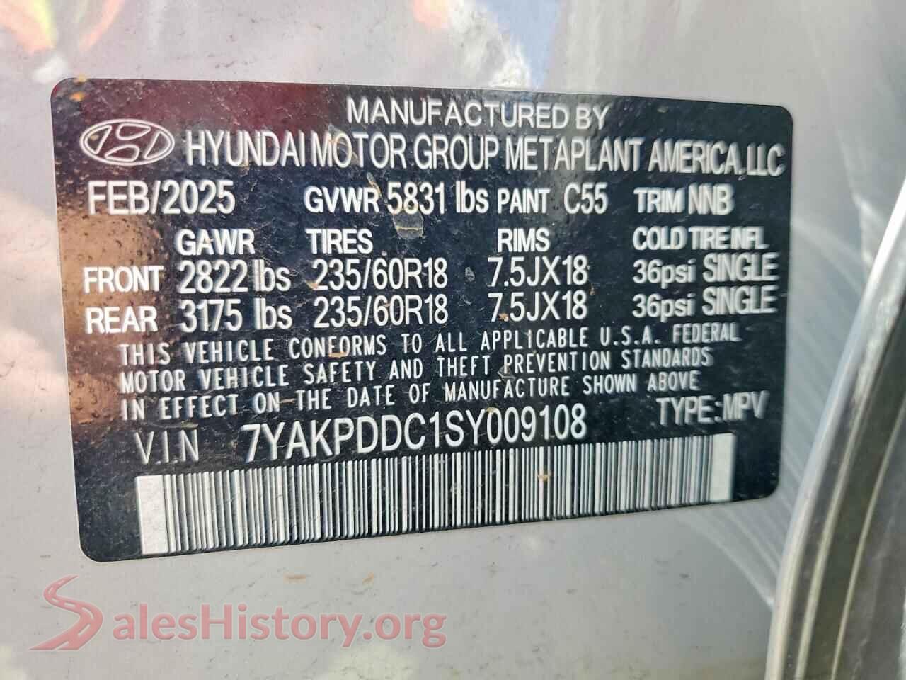 2025 HYUNDAI IONIQ 5 XR VIN 7YAKPDDC1SY009108, damage close-up