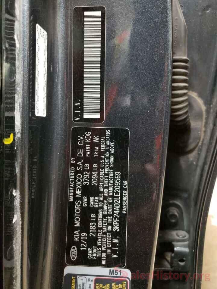 3KPF24AD2LE209569 2020 KIA FORTE