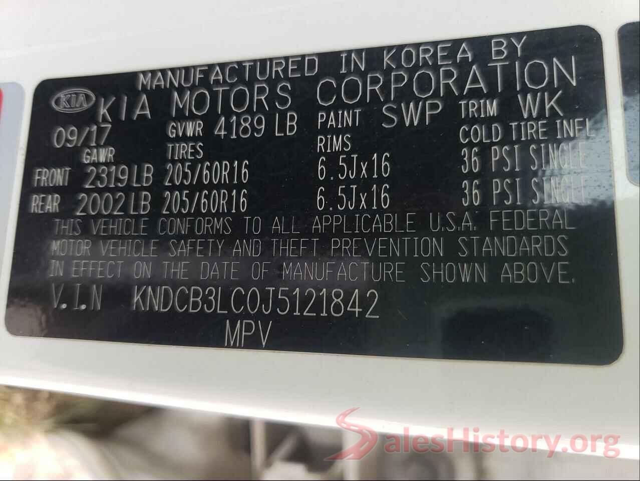 KNDCB3LC0J5121842 2018 KIA NIRO