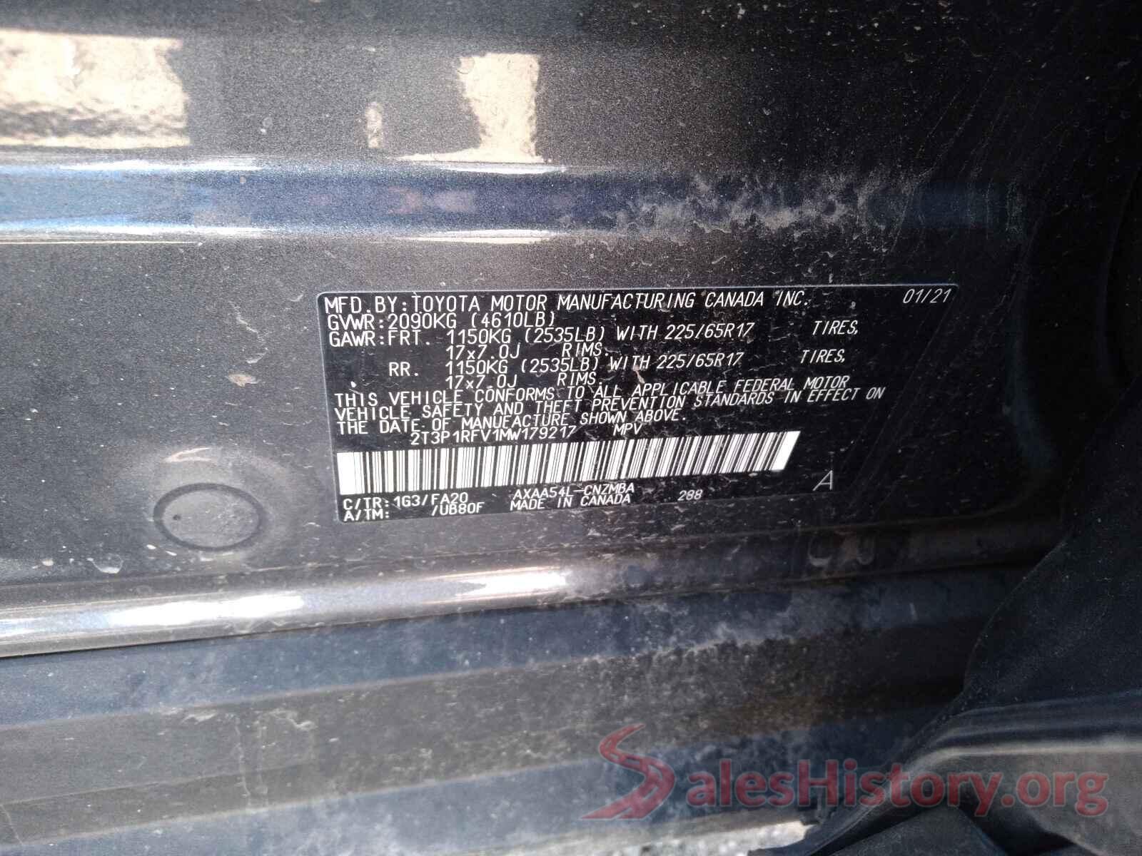 2T3P1RFV1MW179217 2021 TOYOTA RAV4