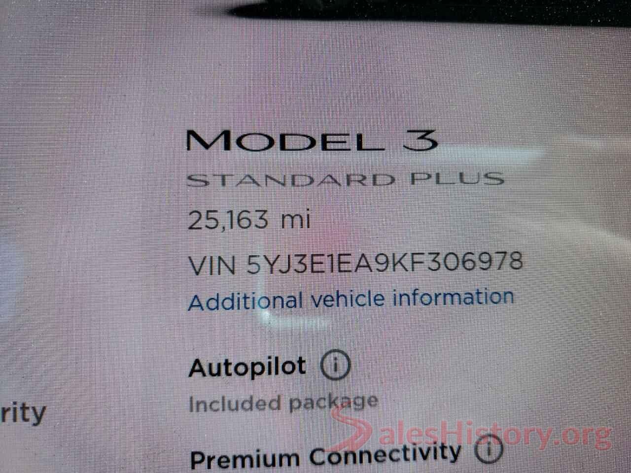 5YJ3E1EA9KF306978 2019 TESLA MODEL 3