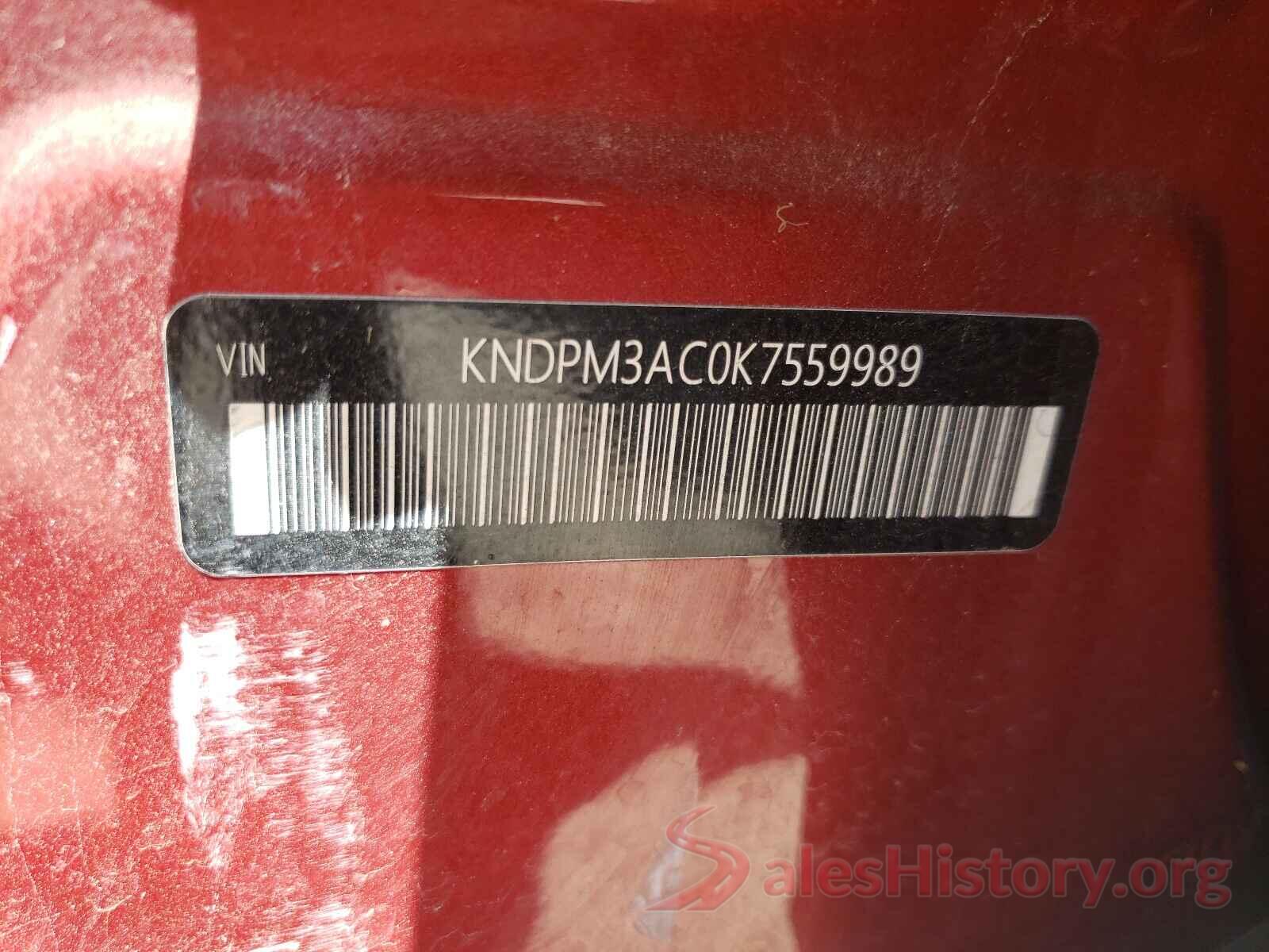 KNDPM3AC0K7559989 2019 KIA SPORTAGE