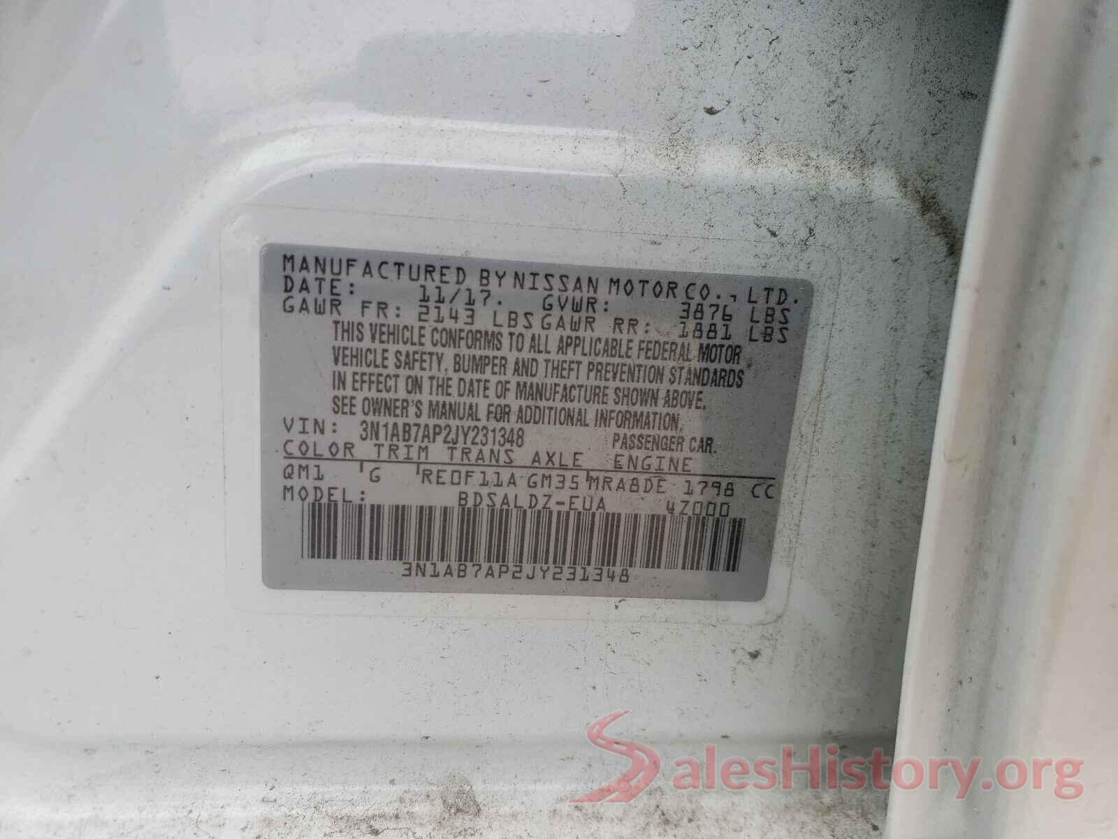 3N1AB7AP2JY231348 2018 NISSAN SENTRA