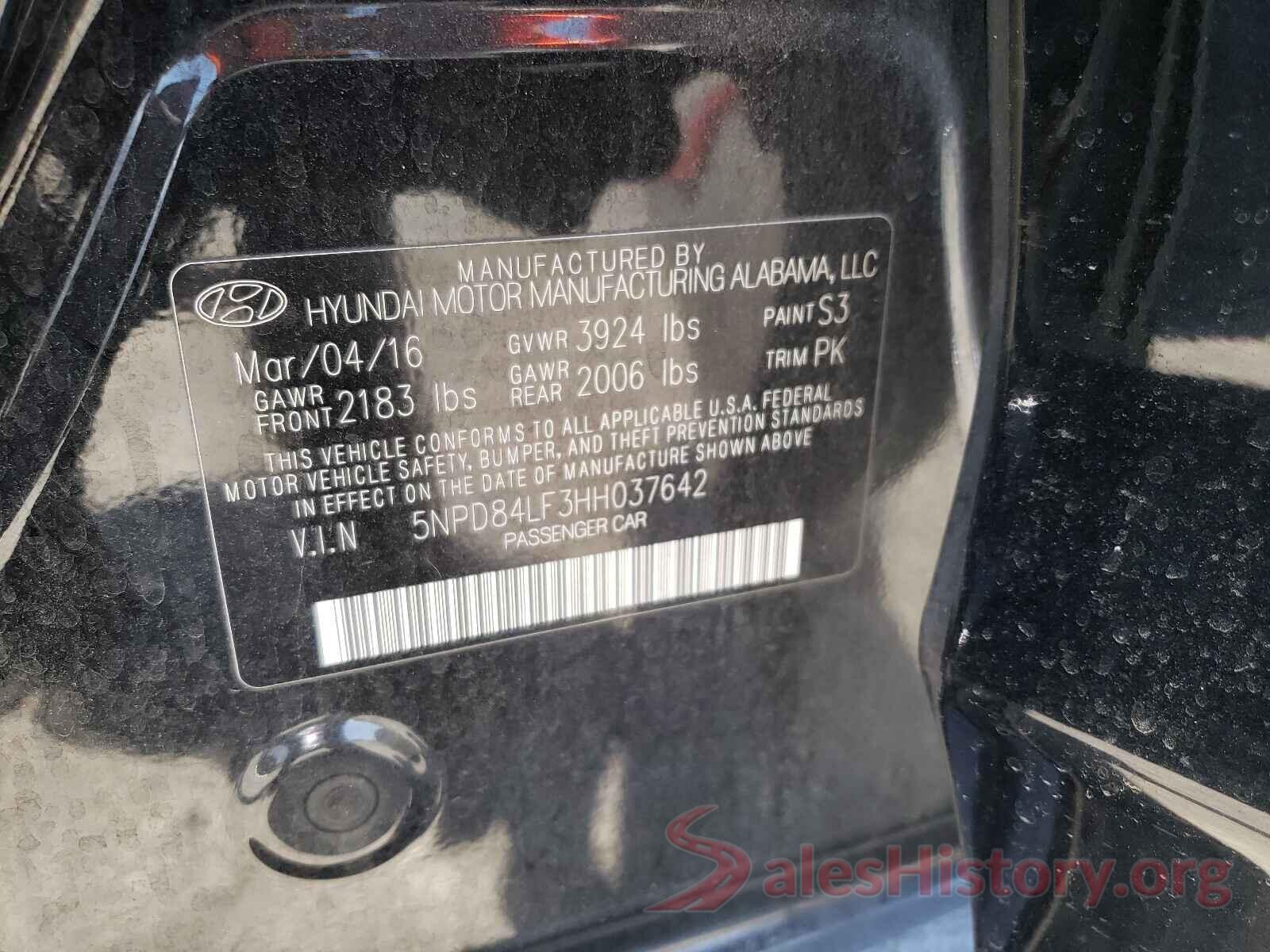 5NPD84LF3HH037642 2017 HYUNDAI ELANTRA