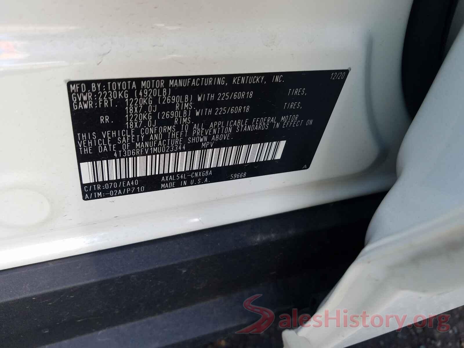 4T3D6RFV1MU023344 2021 TOYOTA RAV4