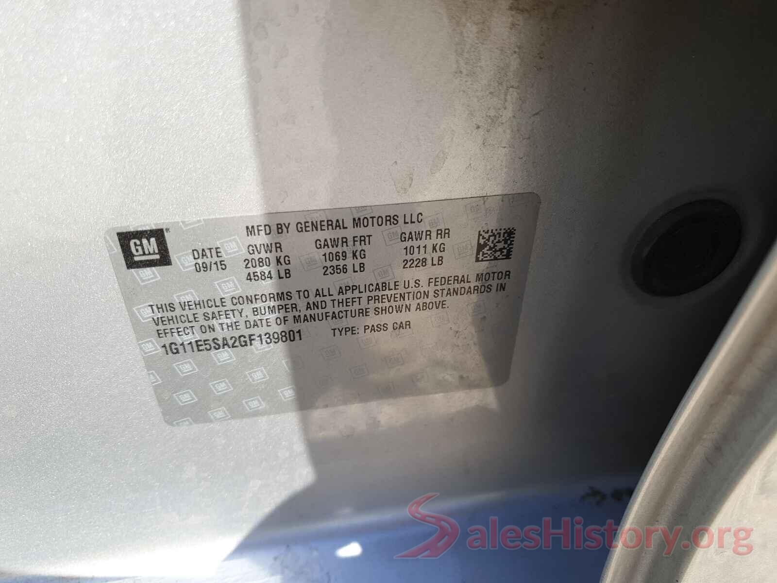 1G11E5SA2GF139801 2016 CHEVROLET MALIBU