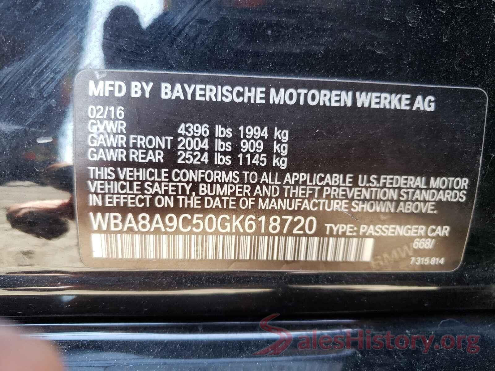 WBA8A9C50GK618720 2016 BMW 3 SERIES