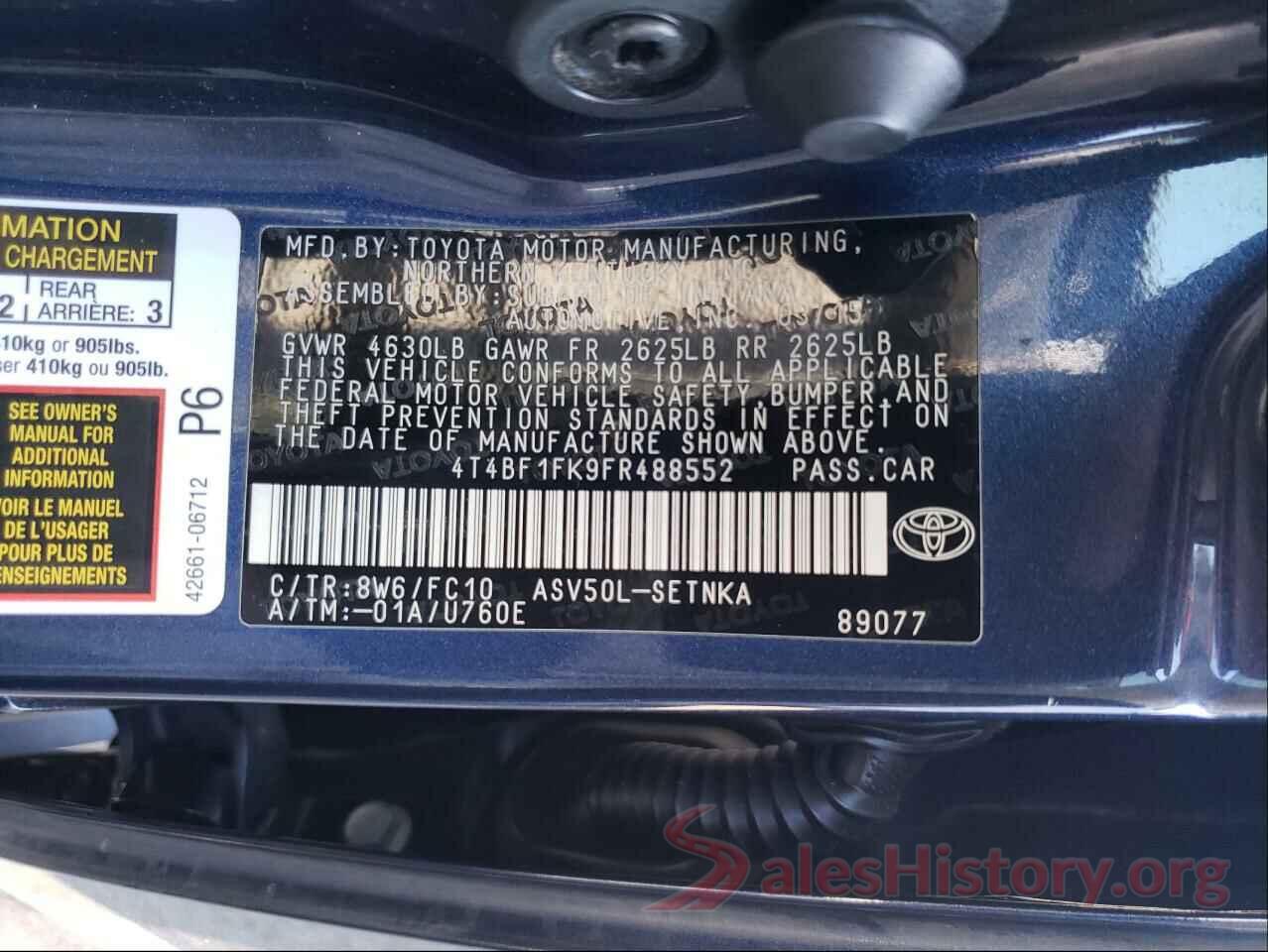 4T4BF1FK9FR488552 2015 TOYOTA CAMRY