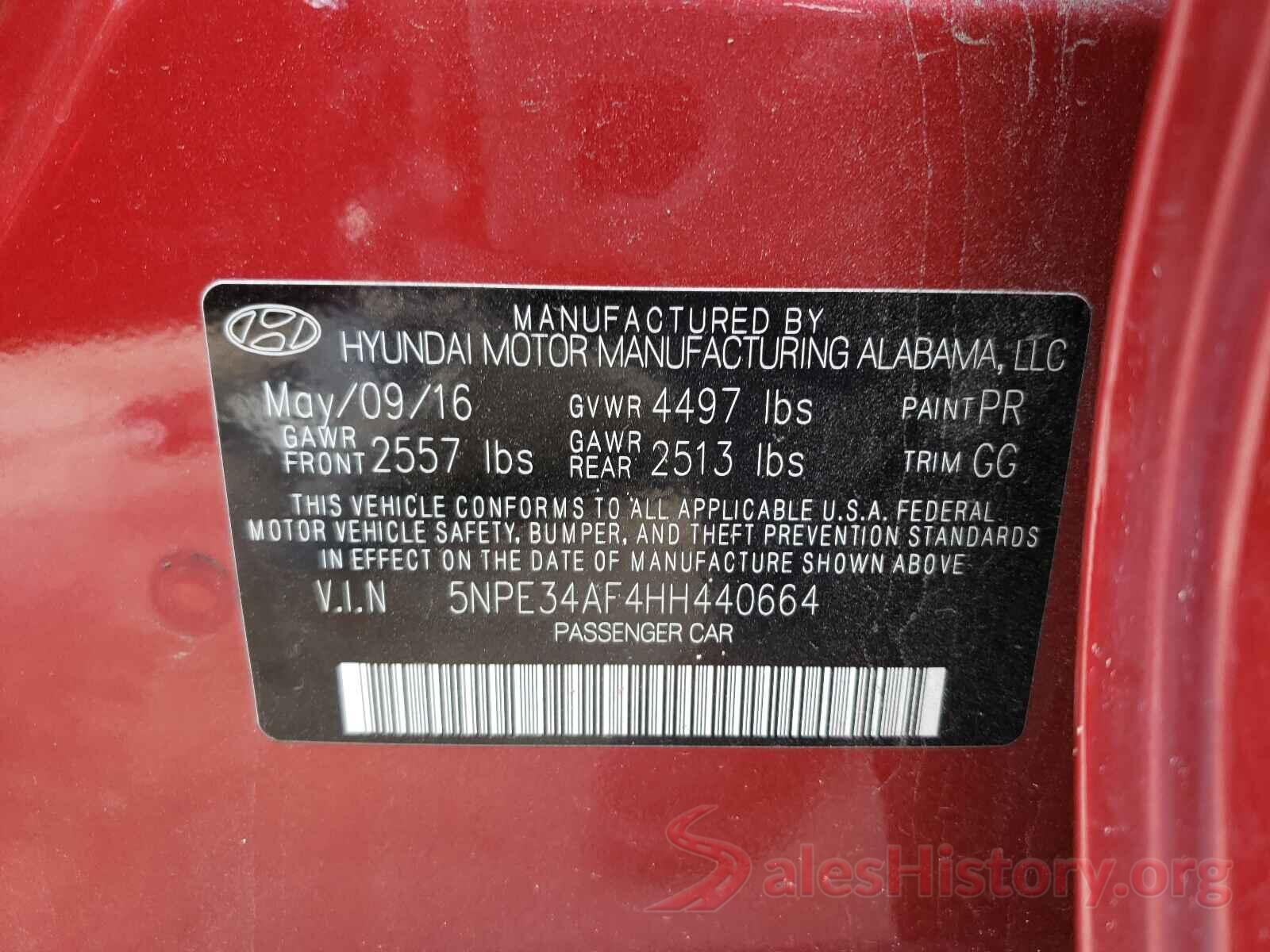 5NPE34AF4HH440664 2017 HYUNDAI SONATA