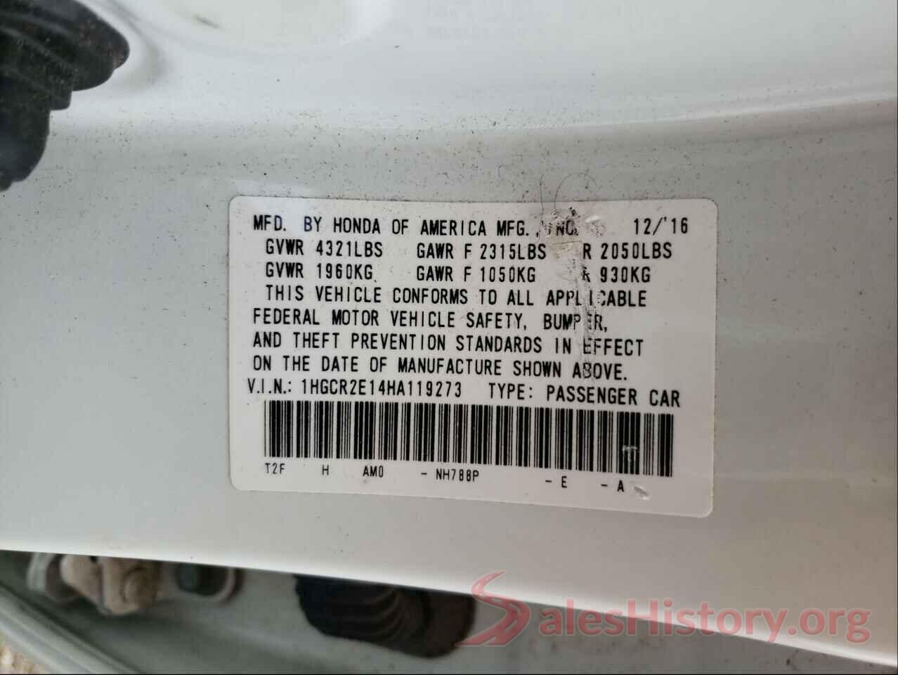 1HGCR2E14HA119273 2017 HONDA ACCORD