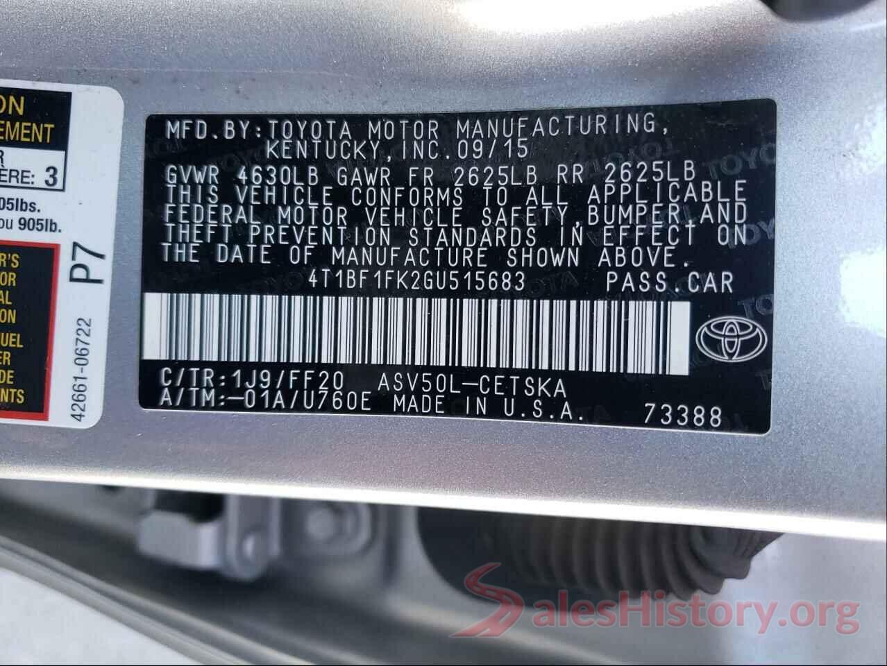 4T1BF1FK2GU515683 2016 TOYOTA CAMRY