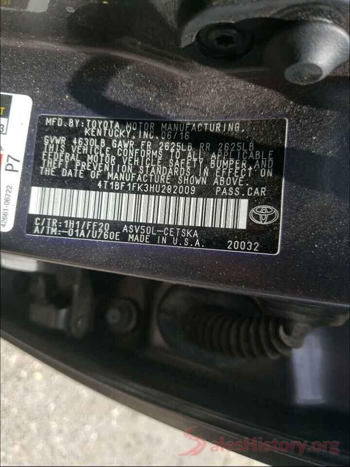 4T1BF1FK3HU282009 2017 TOYOTA CAMRY