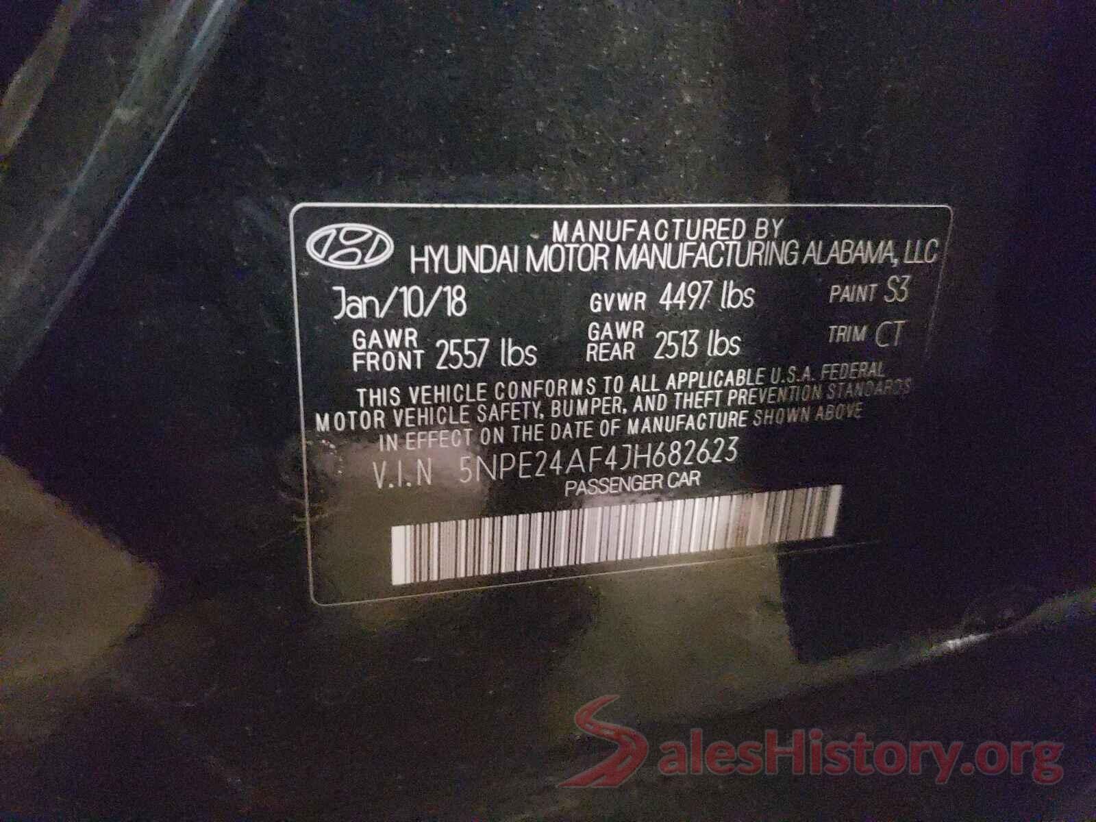 5NPE24AF4JH682623 2018 HYUNDAI SONATA