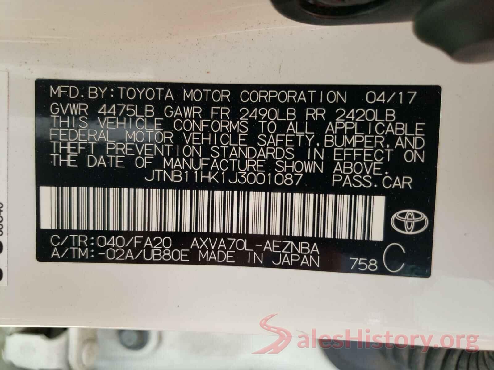 JTNB11HK1J3001087 2018 TOYOTA CAMRY