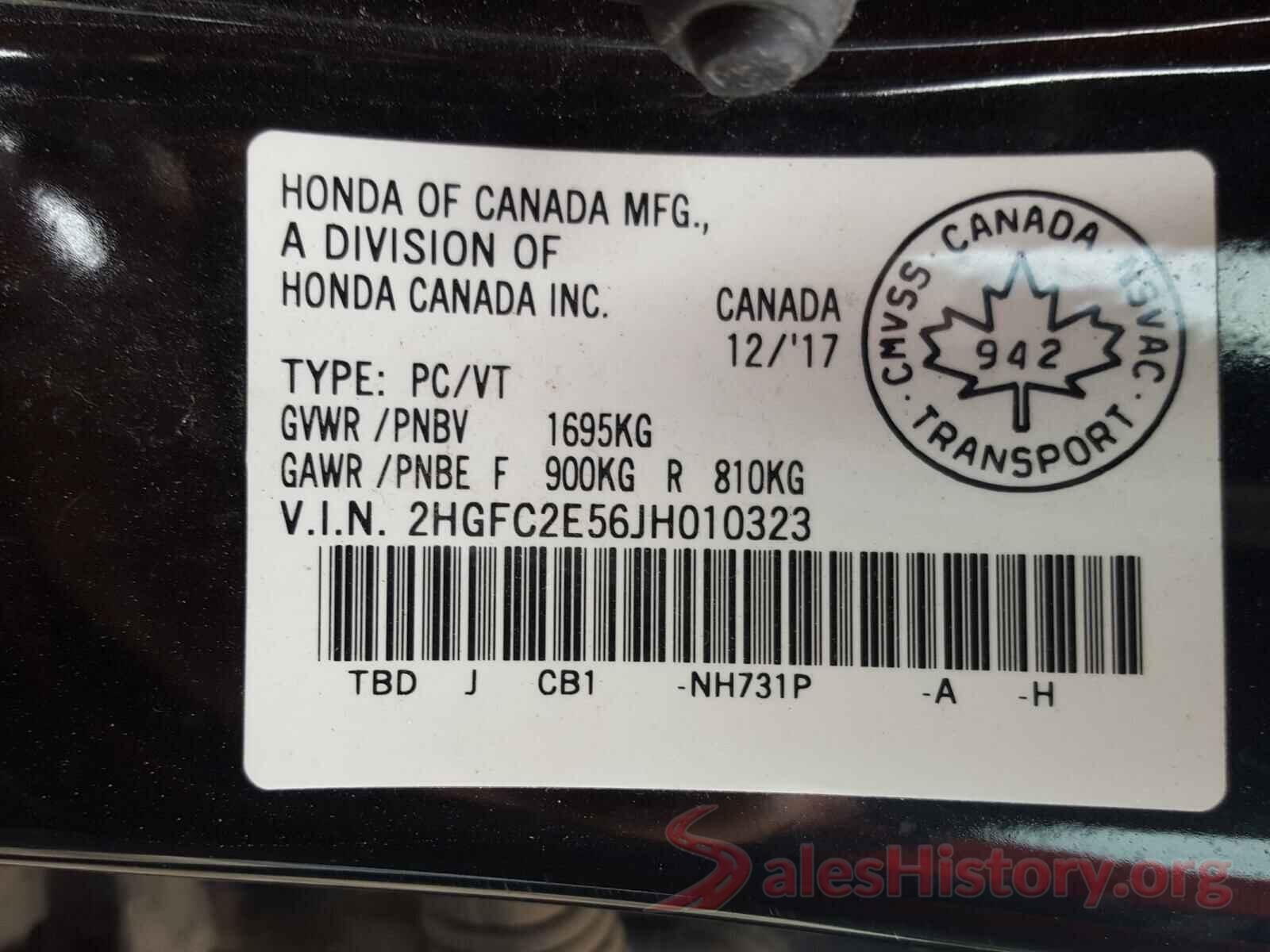 2HGFC2E56JH010323 2018 HONDA CIVIC