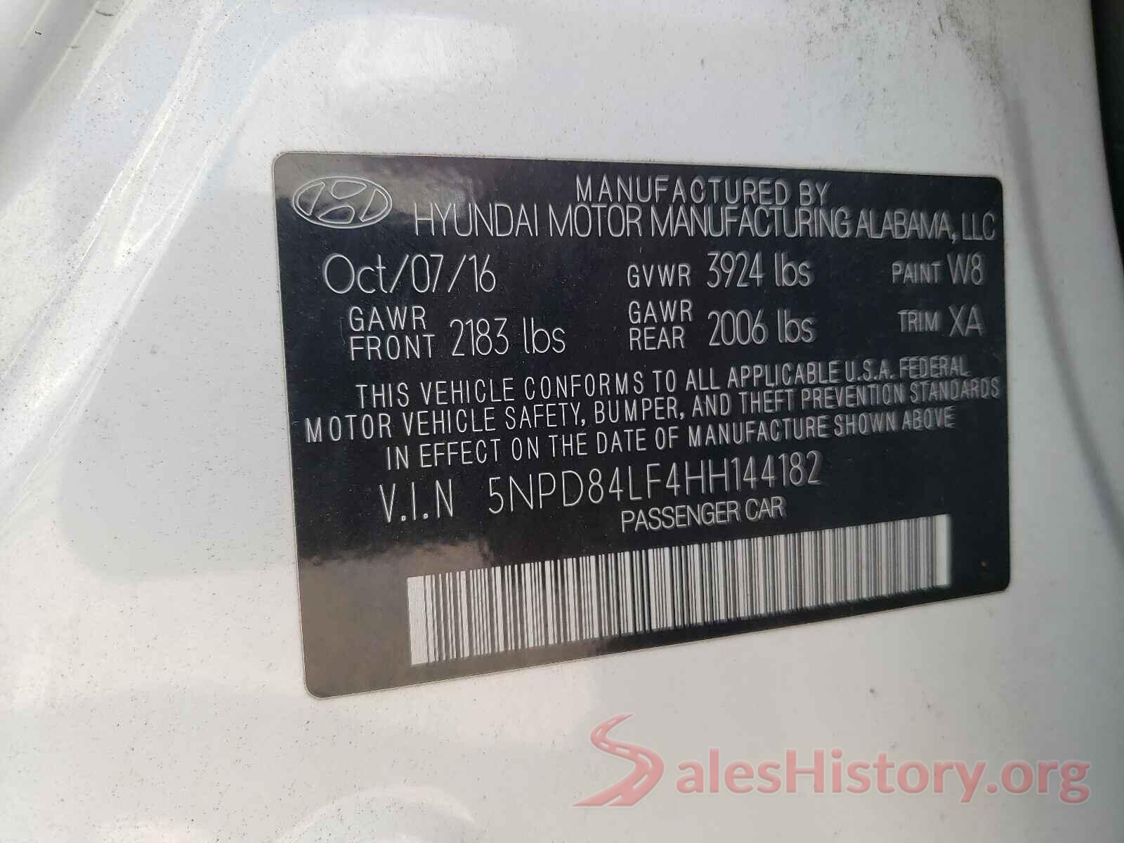 5NPD84LF4HH144182 2017 HYUNDAI ELANTRA