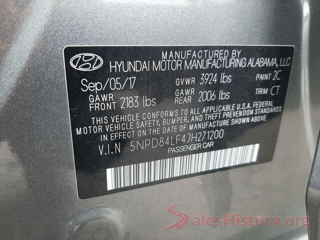 5NPD84LF4JH271200 2018 HYUNDAI ELANTRA