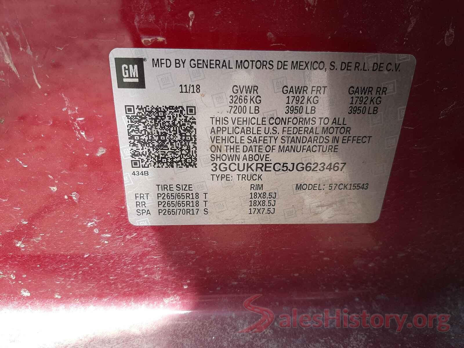 3GCUKREC5JG623467 2018 CHEVROLET SILVERADO