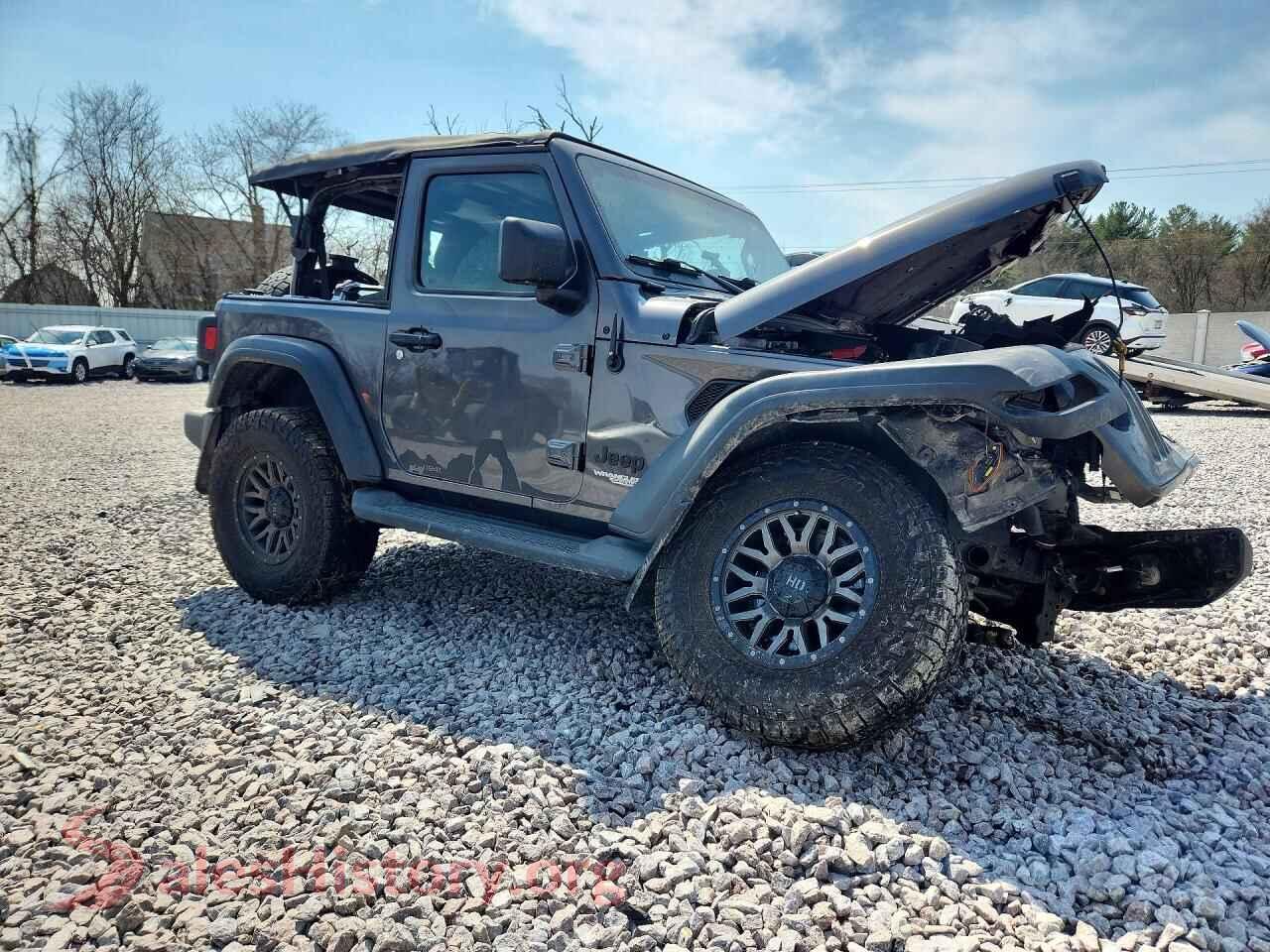 2021 JEEP WRANGLER VIN 1C4GJXAN5MW722288, rear 3/4 view