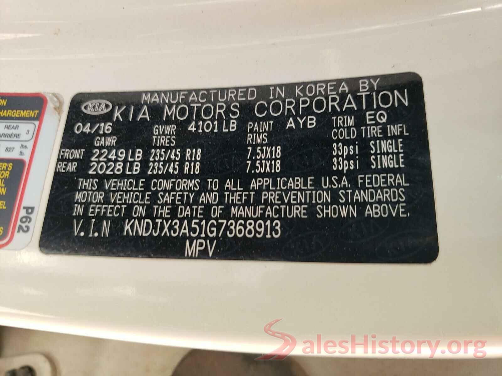 KNDJX3A51G7368913 2016 KIA SOUL