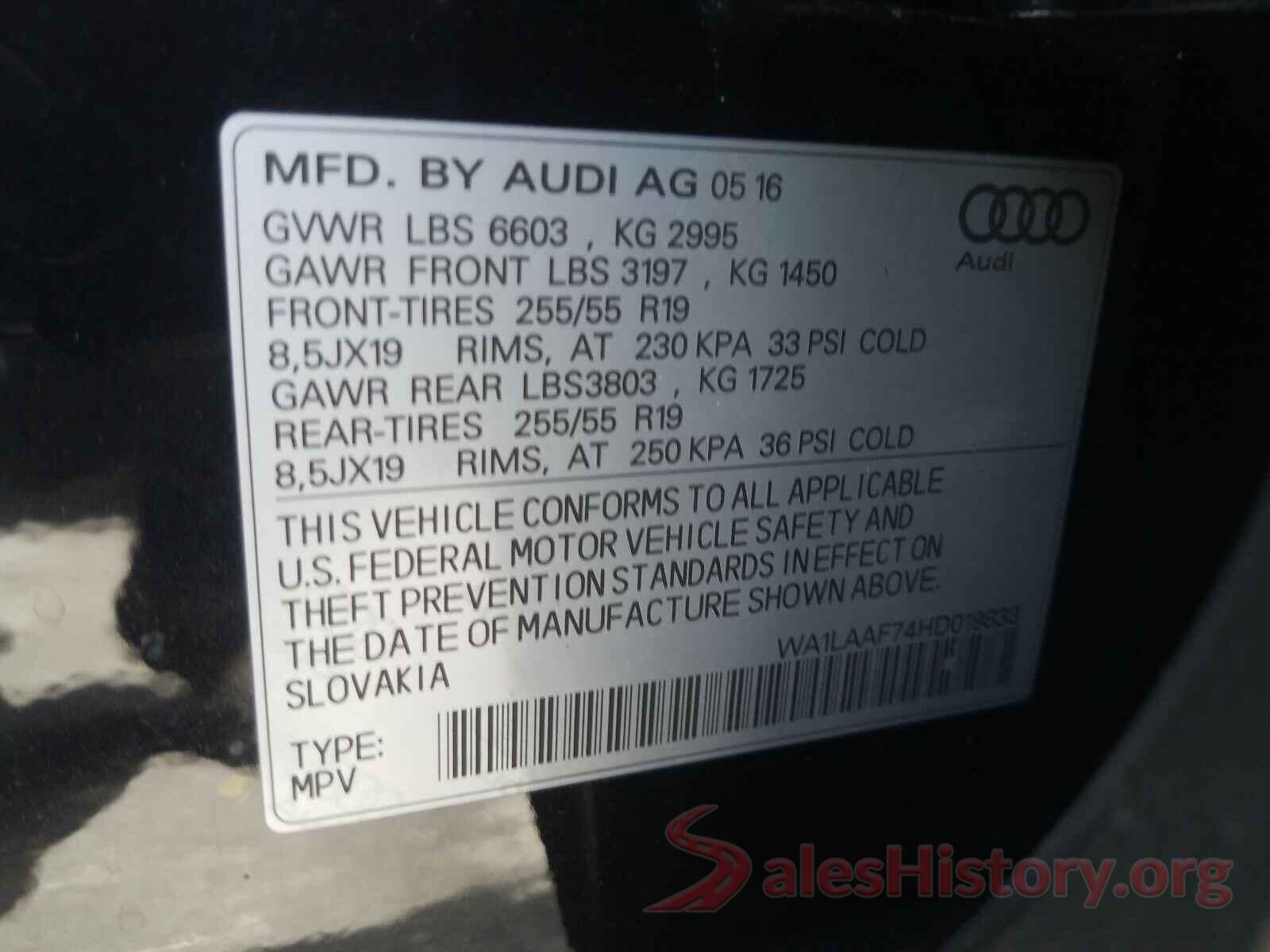 WA1LAAF74HD019833 2017 AUDI Q7