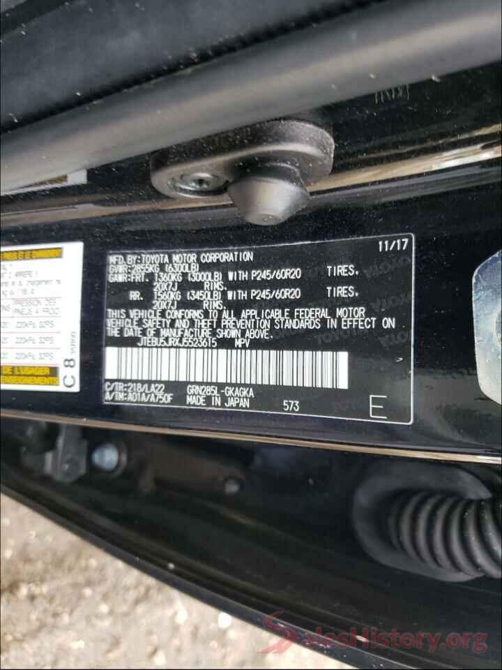 JTEBU5JRXJ5523615 2018 TOYOTA 4RUNNER