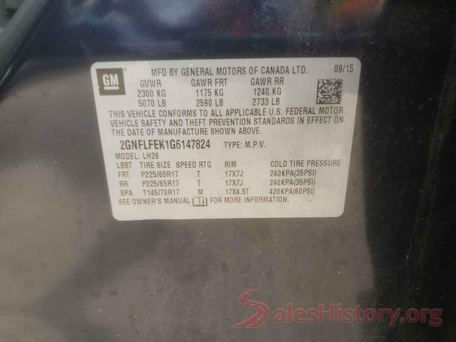 2GNFLFEK1G6147824 2016 CHEVROLET EQUINOX