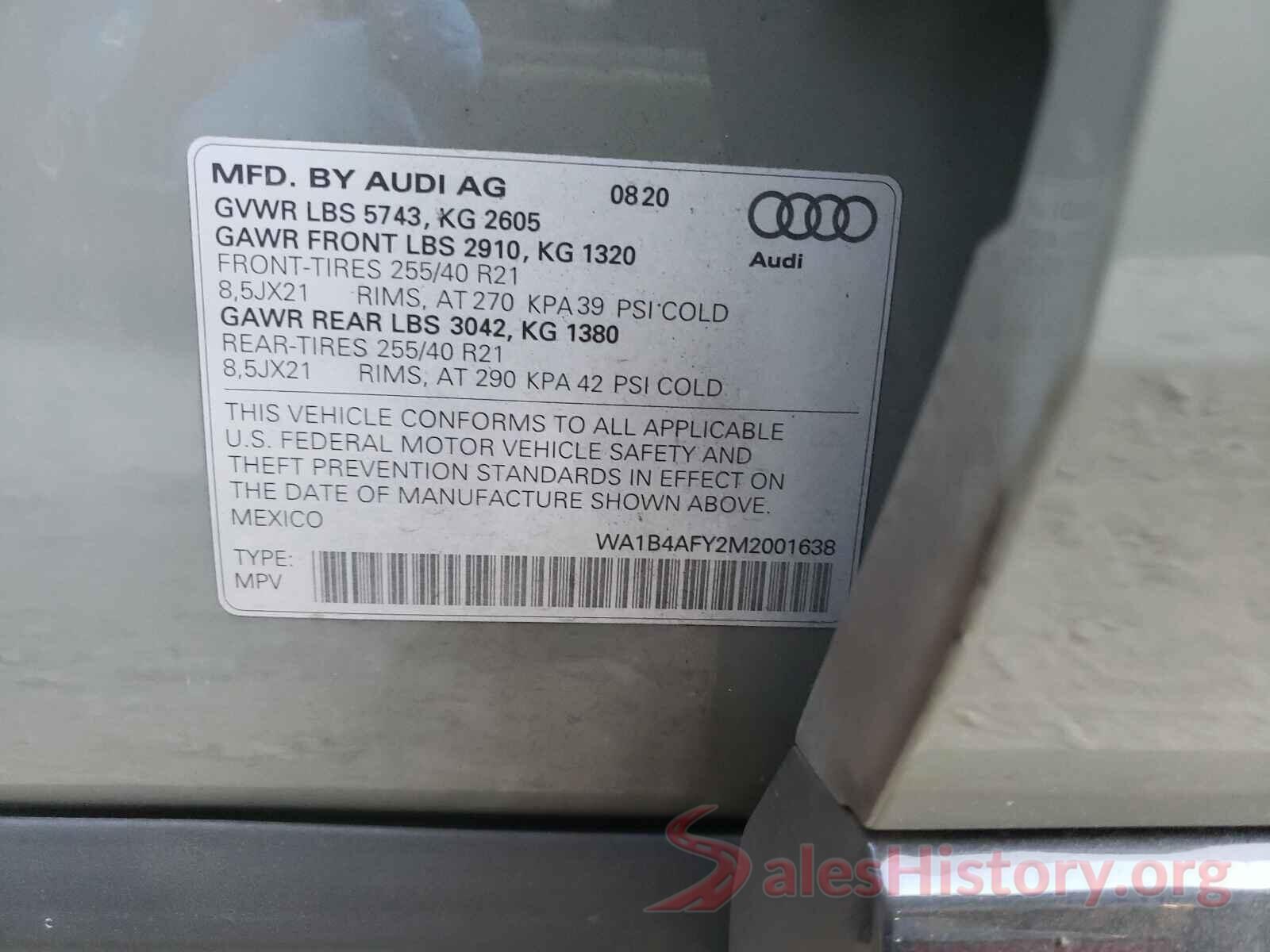 WA1B4AFY2M2001638 2021 AUDI SQ5