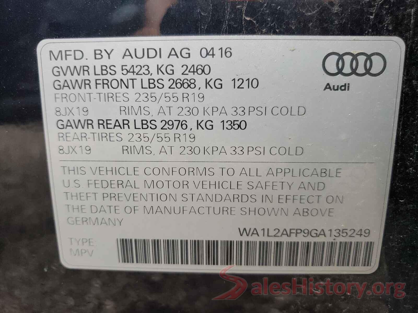 WA1L2AFP9GA135249 2016 AUDI Q5