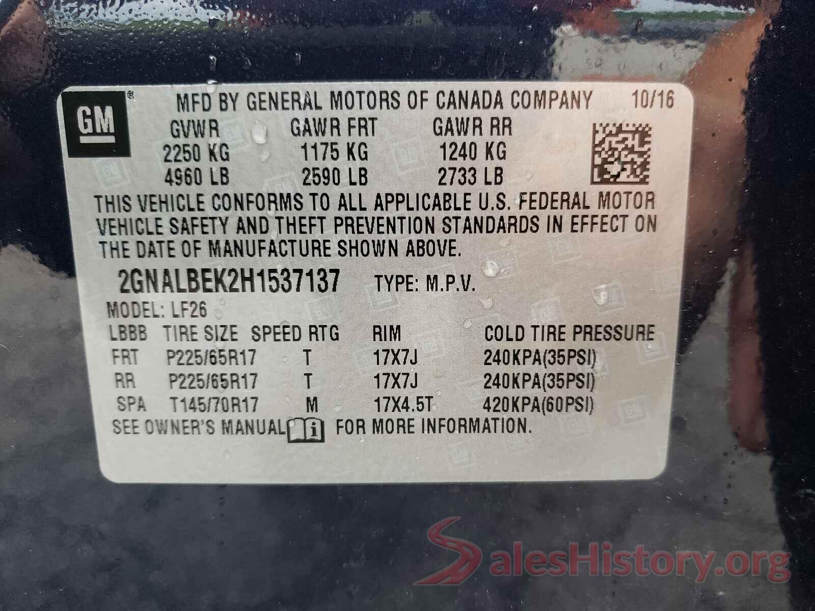 2GNALBEK2H1537137 2017 CHEVROLET EQUINOX