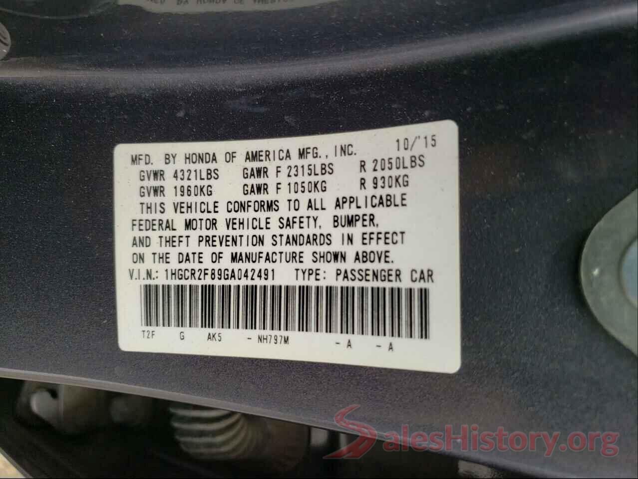 1HGCR2F89GA042491 2016 HONDA ACCORD