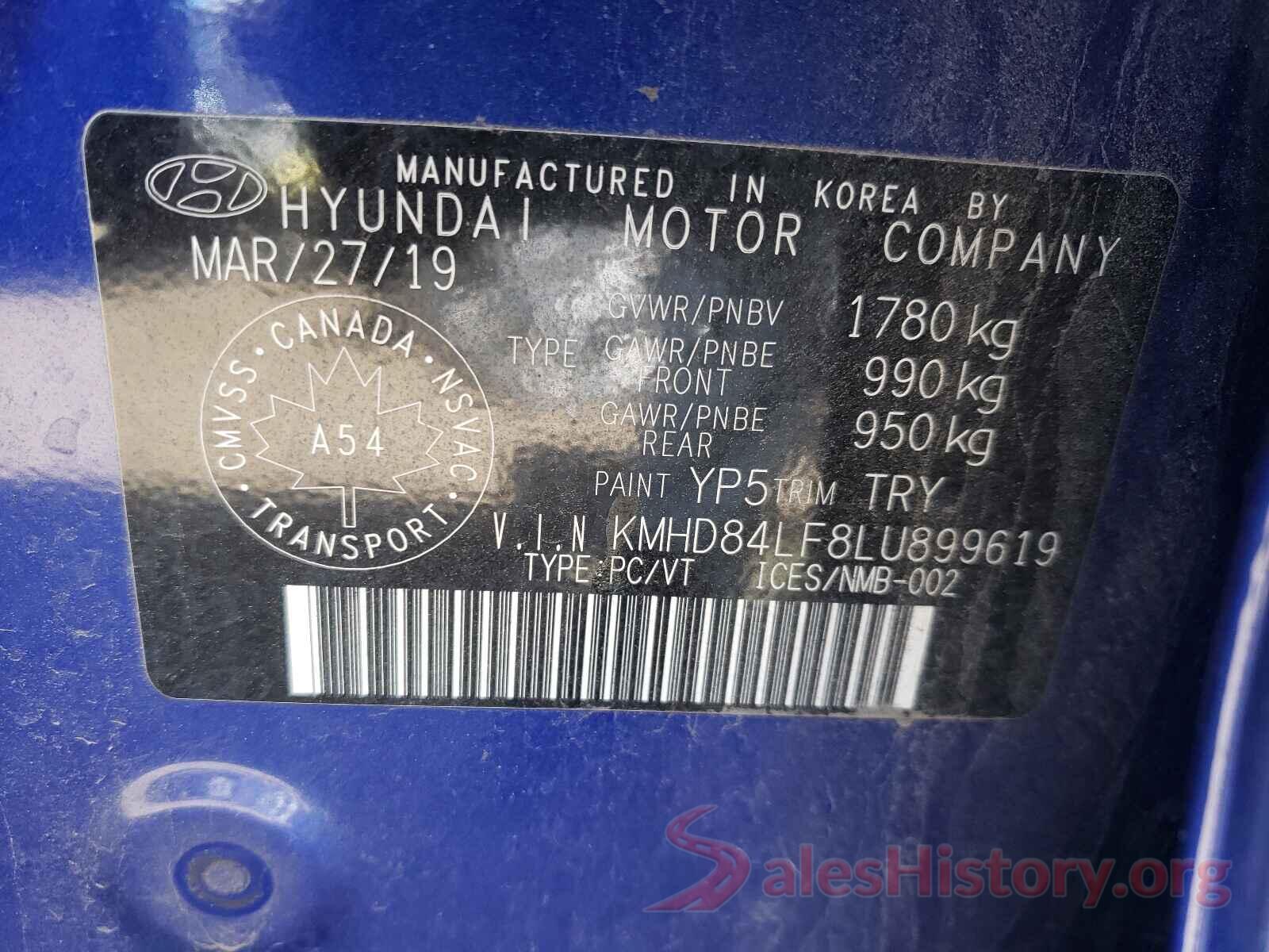 KMHD84LF8LU899619 2020 HYUNDAI ELANTRA