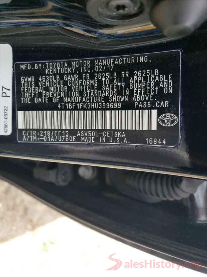 4T1BF1FK3HU399699 2017 TOYOTA CAMRY