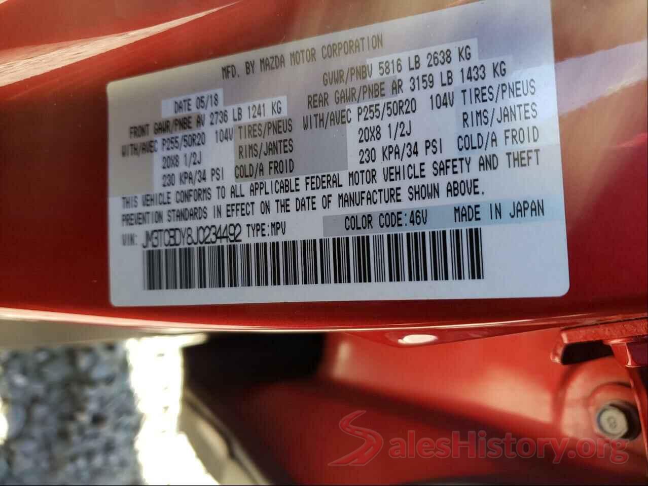 JM3TCBDY8J0234492 2018 MAZDA CX-9