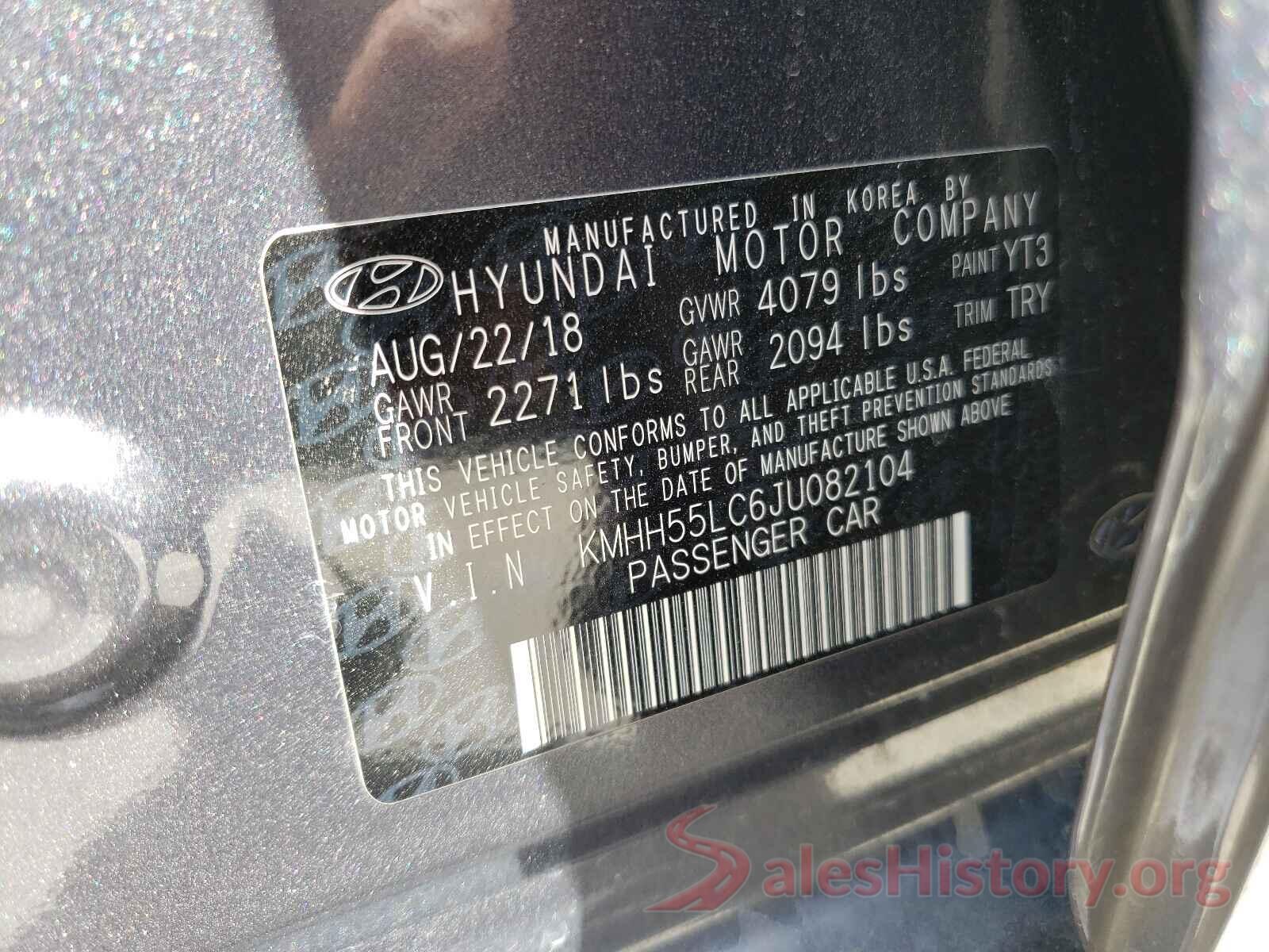 KMHH55LC6JU082104 2018 HYUNDAI ELANTRA