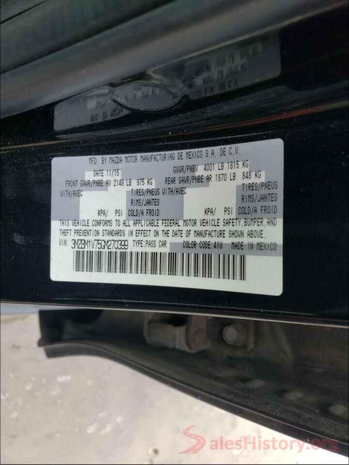 3MZBM1V75GM270399 2016 MAZDA 3