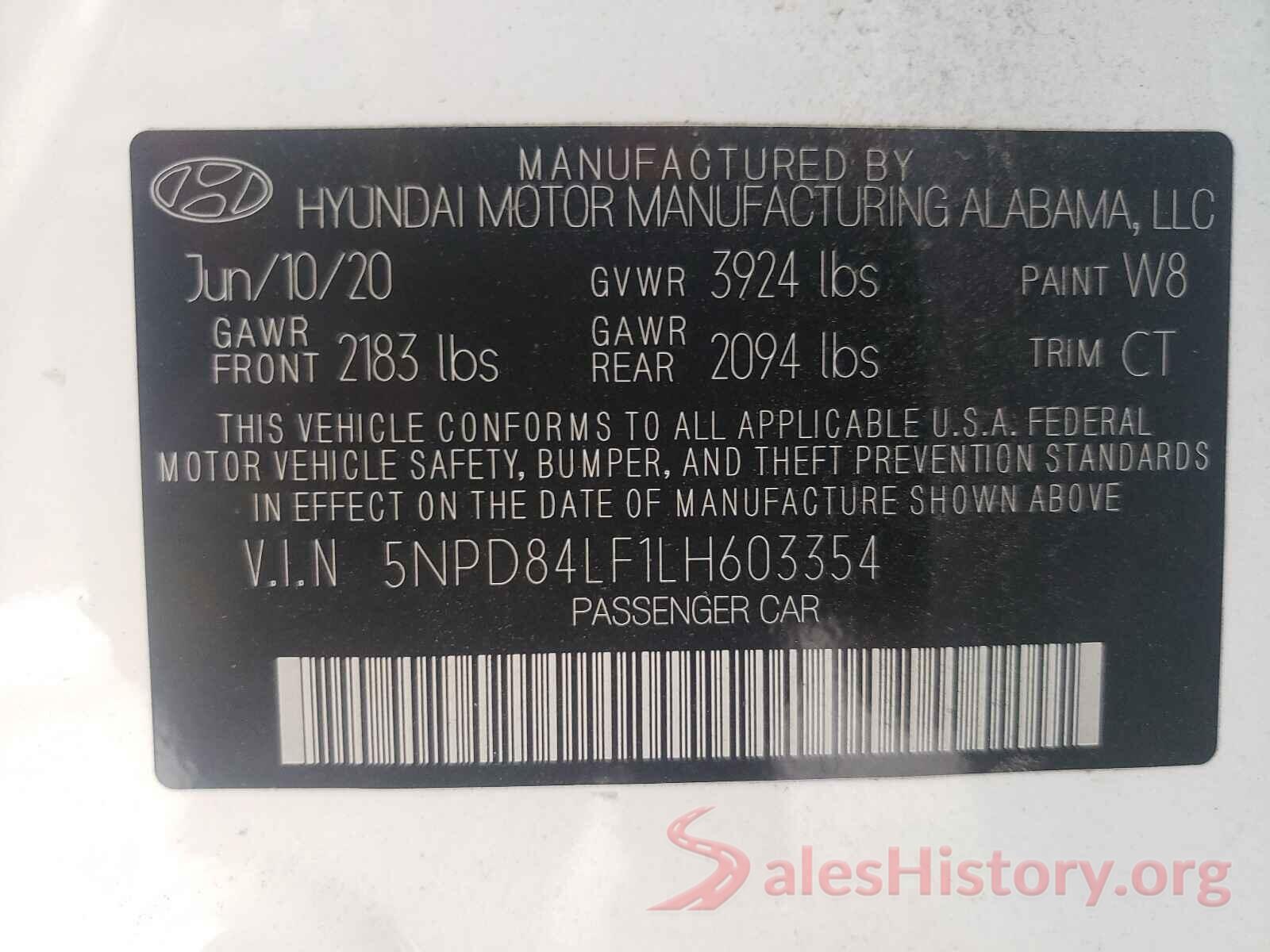 5NPD84LF1LH603354 2020 HYUNDAI ELANTRA