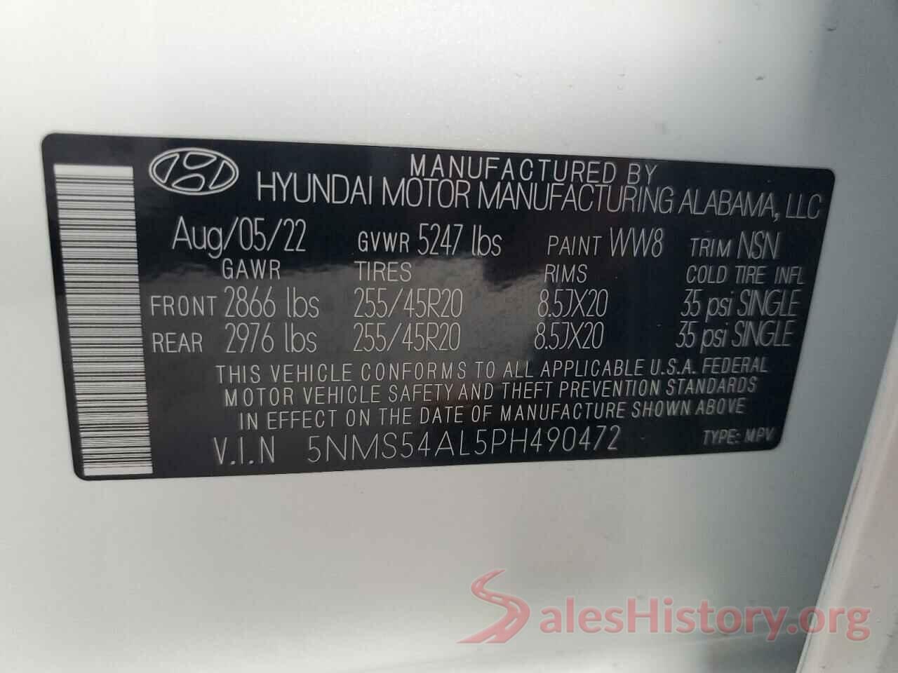 5NMS54AL5PH490472 2023 HYUNDAI SANTA FE