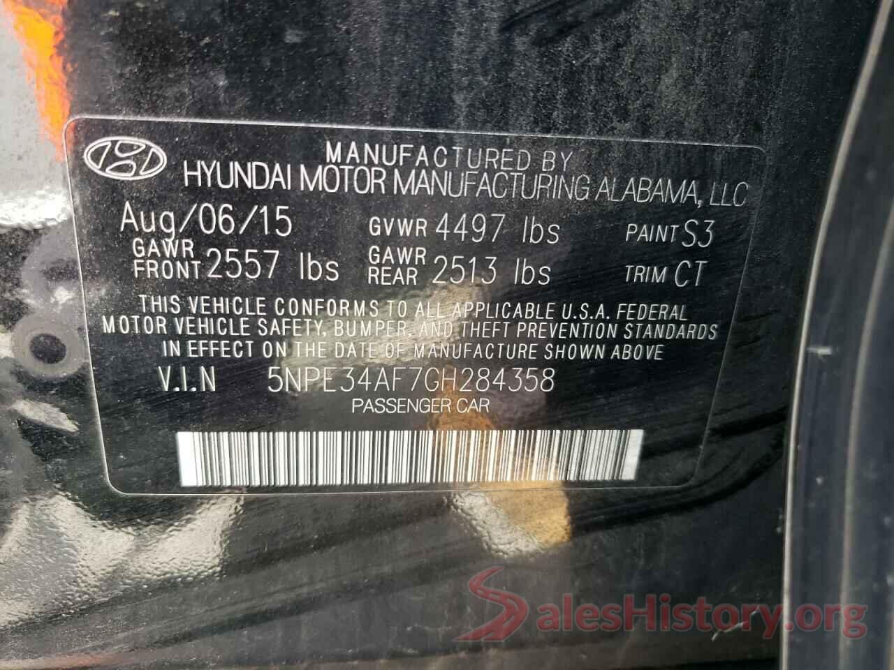 5NPE34AF7GH284358 2016 HYUNDAI SONATA