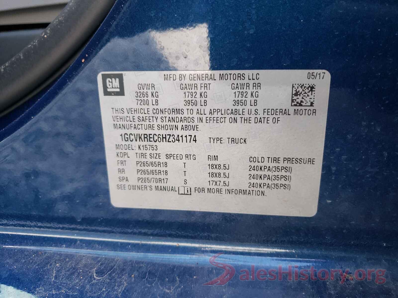 1GCVKREC6HZ341174 2017 CHEVROLET SILVERADO