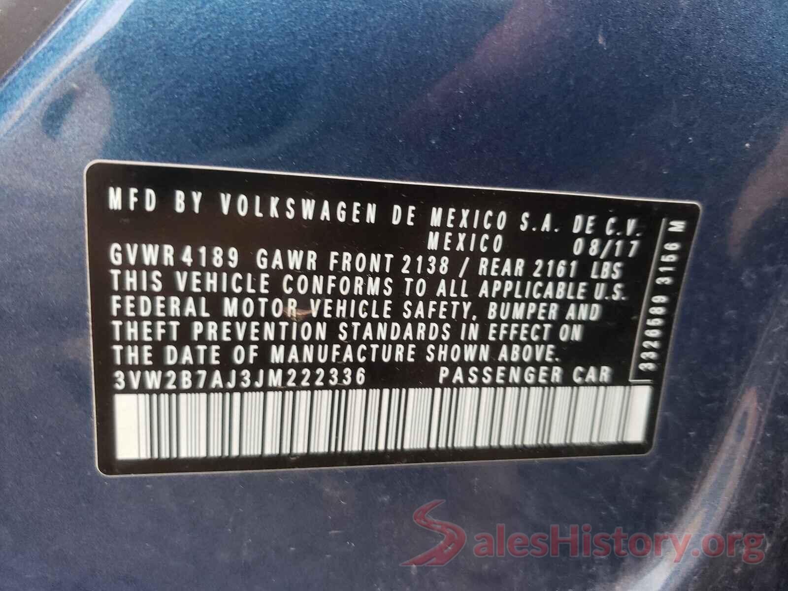 3VW2B7AJ3JM222336 2018 VOLKSWAGEN JETTA