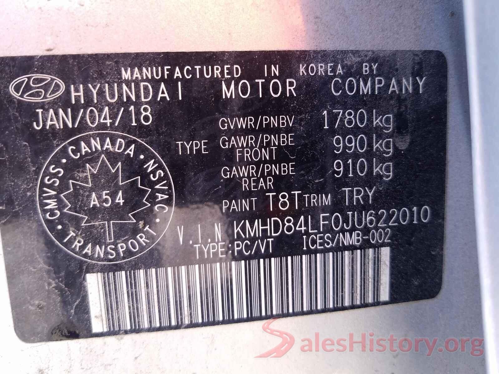 KMHD84LF0JU622010 2018 HYUNDAI ELANTRA