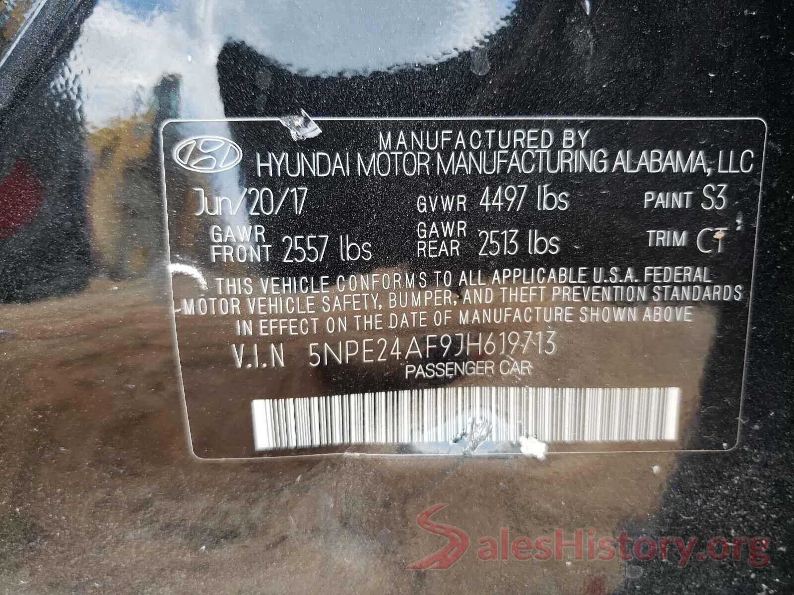 5NPE24AF9JH619713 2018 HYUNDAI SONATA