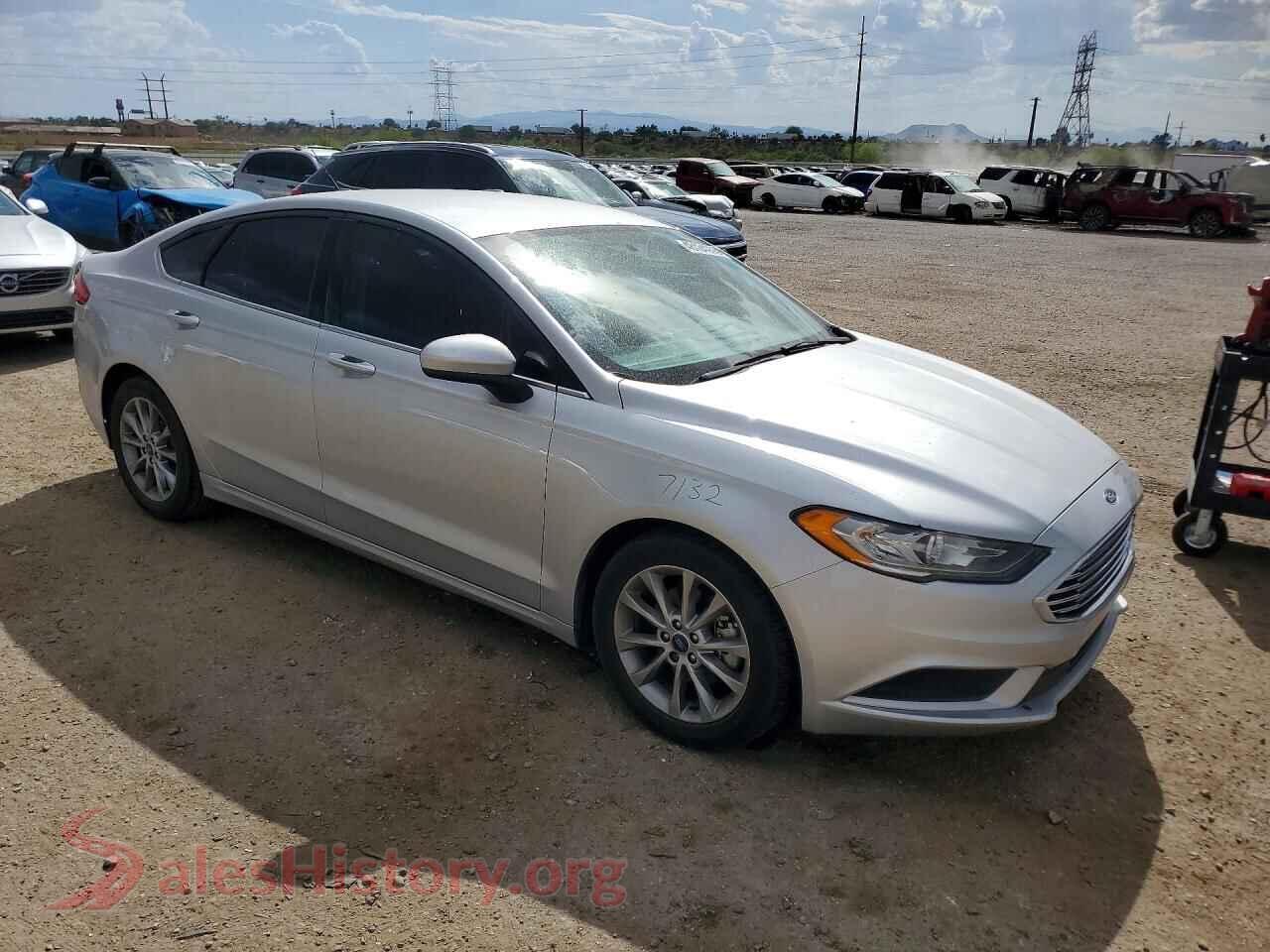 2017 FORD FUSION VIN 3FA6P0H76HR399229, rear 3/4 view