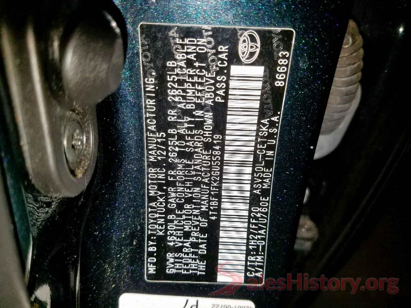 4T1BF1FK2GU558419 2016 TOYOTA CAMRY